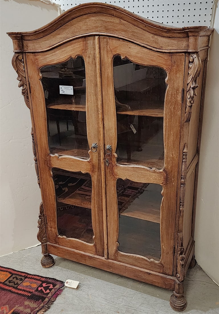 Continental 19th C 2 Door Walnut Cabinet 57"H X 35 1/2"W X 15"D (1 of 4)