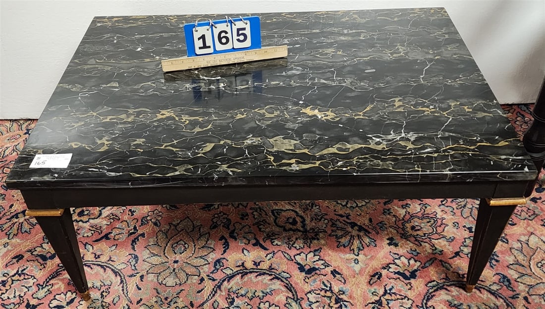 Neo Classical Style Baker Furn Marble Top Coffee Table 16"H X 38 1/2"W X 27 1/4"D (1 of 3)