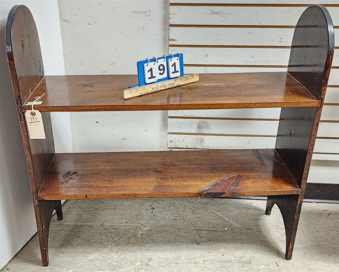 19th C Pine 2 Shelf Crock Stand 36"H X 37"W X 11 1/2"D (1 of 3)