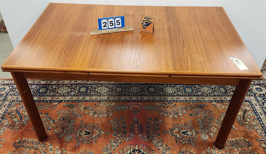 BRDR Furbo Denmark Teak Refectory able 29"H X 57"L X 35"W Closed, w/ 2-20" Pull Out Leaves: BRDR Furbo Denmark Teak Refectory able 29"H X 57"L X 35"W Closed, w/ 2-20" Pull Out Leaves