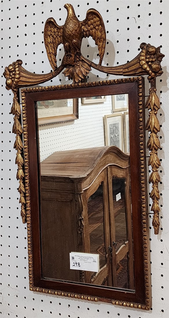 Mahogany Parcel Gilt Framed Mirror 26 1/2" X 16" (1 of 2)