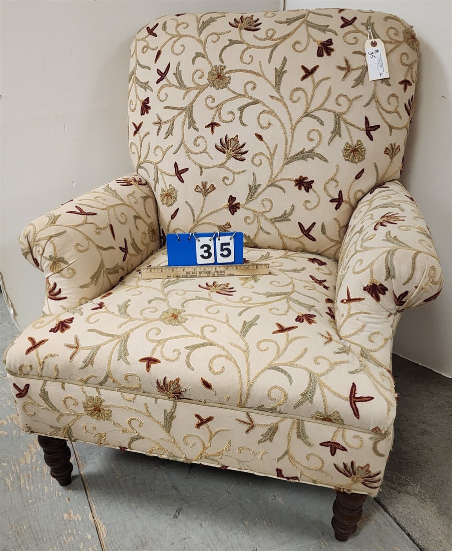 Uphols Club Chair 41"H X 35"W X 22"D: Uphols Club Chair 41"H X 35"W X 22"D