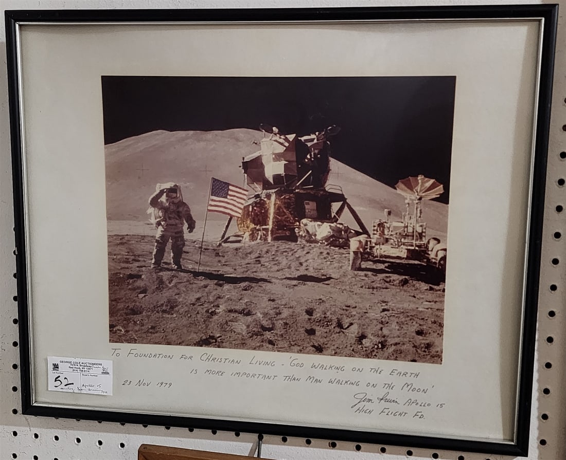 Framed Autog Photo Astronaut Jim Irwin Apollo 15 11" X 13 1/2" 1979 (1 of 1)