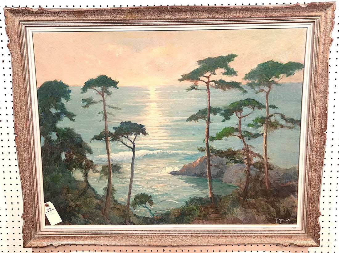 Framed O/c Landsccape Sgnd F.M. Moore 30" X 40": Framed O/c Landsccape Sgnd F.M. Moore 30" X 40"