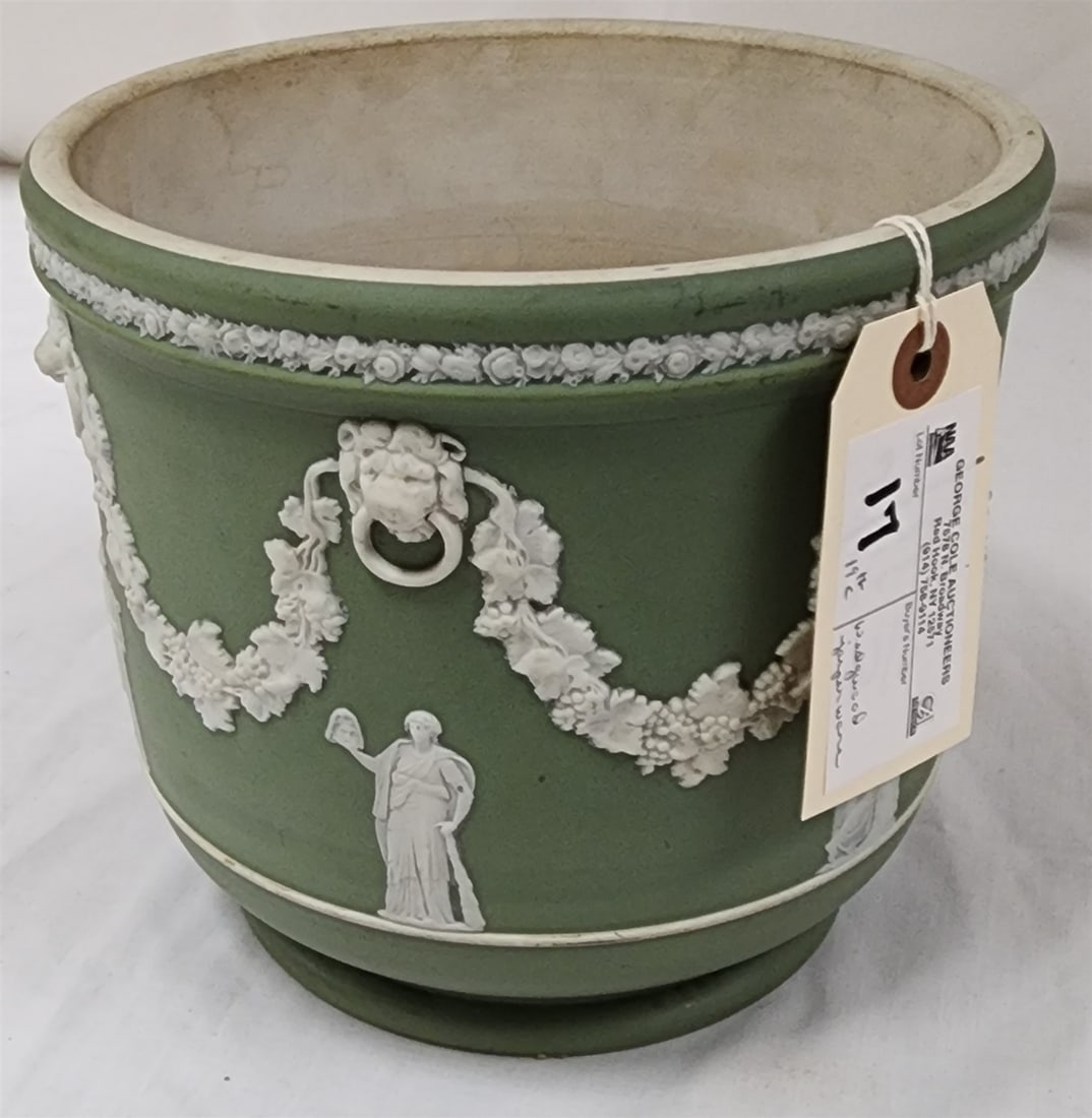 19th C Wedgwood Jasperware Jardenier 7 1/2"H X 8 1/2" Diam (1 of 3)
