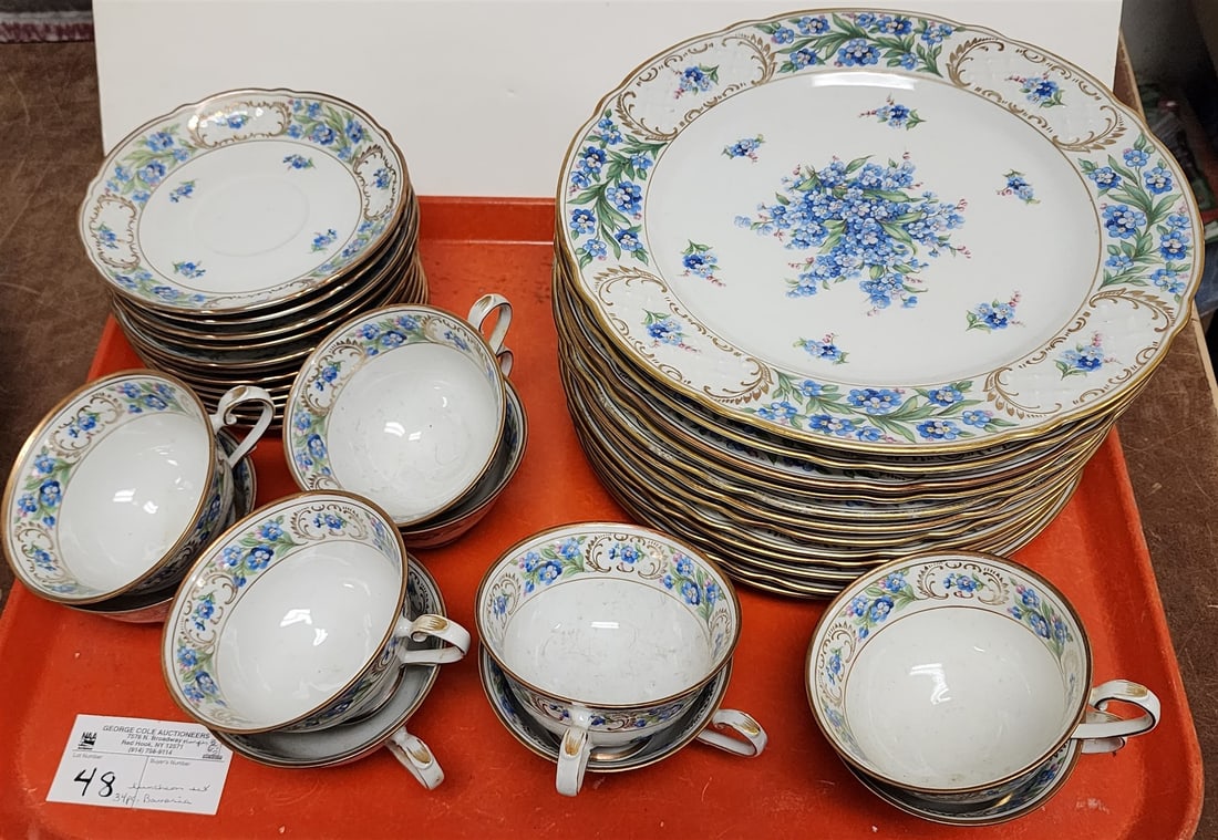 Tray 34 Pc Schumann Bavaria "forget me not" Luncheon Set (1 of 3)