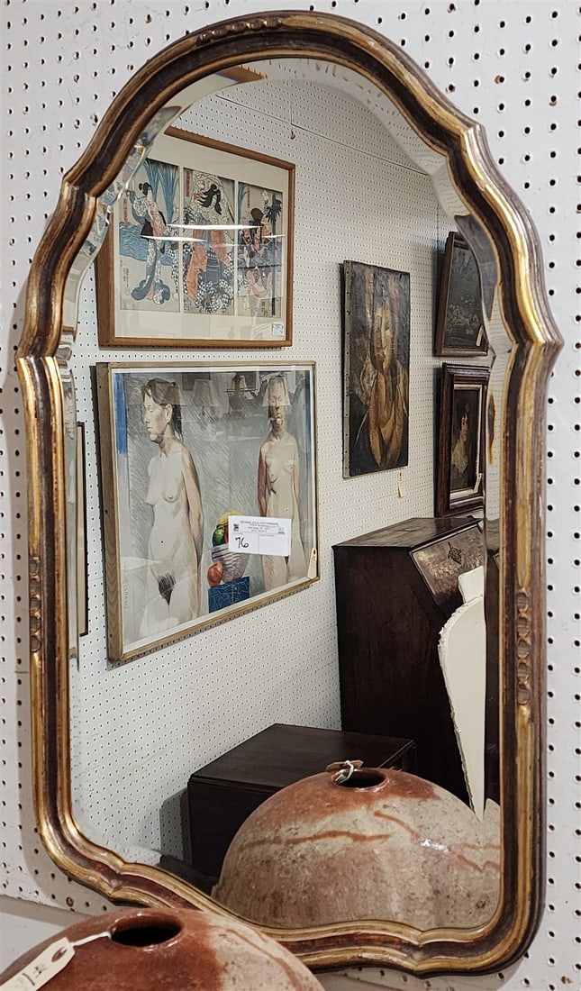 Gilt Framed Bevelled Mirror 38 1/2"H X 25" (1 of 1)