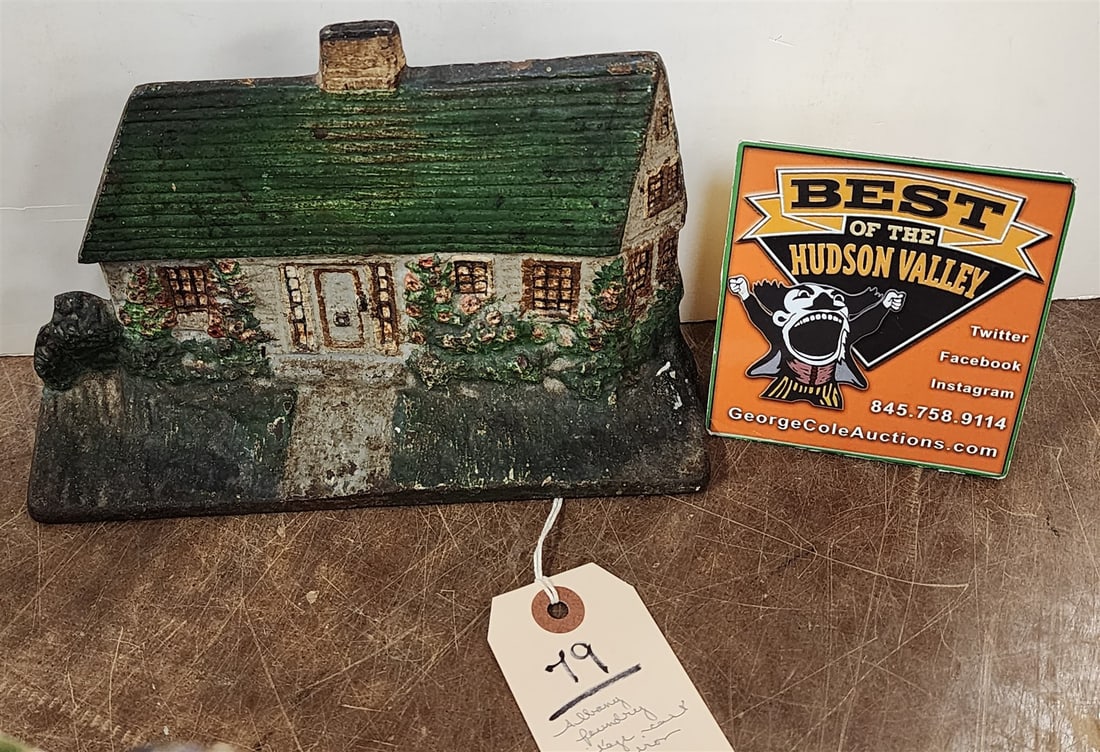 Vintage Cast Iron Albany Foundry Cape Cod House Door Stop 5 3/4" X 8 3/4"W (1 of 2)