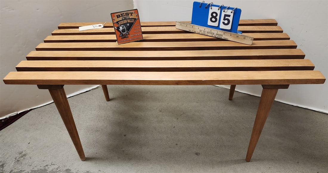 Wood Slat Bench 16"H X 3'W X 18"D: Wood Slat Bench 16"H X 3'W X 18"D