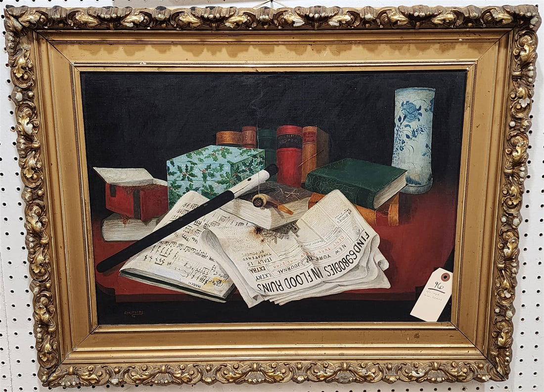 Framed O?C Still Life Sgnd G. W. Roars 17" X 24" W/ Frame 24 1/2" X 31" (1 of 2)