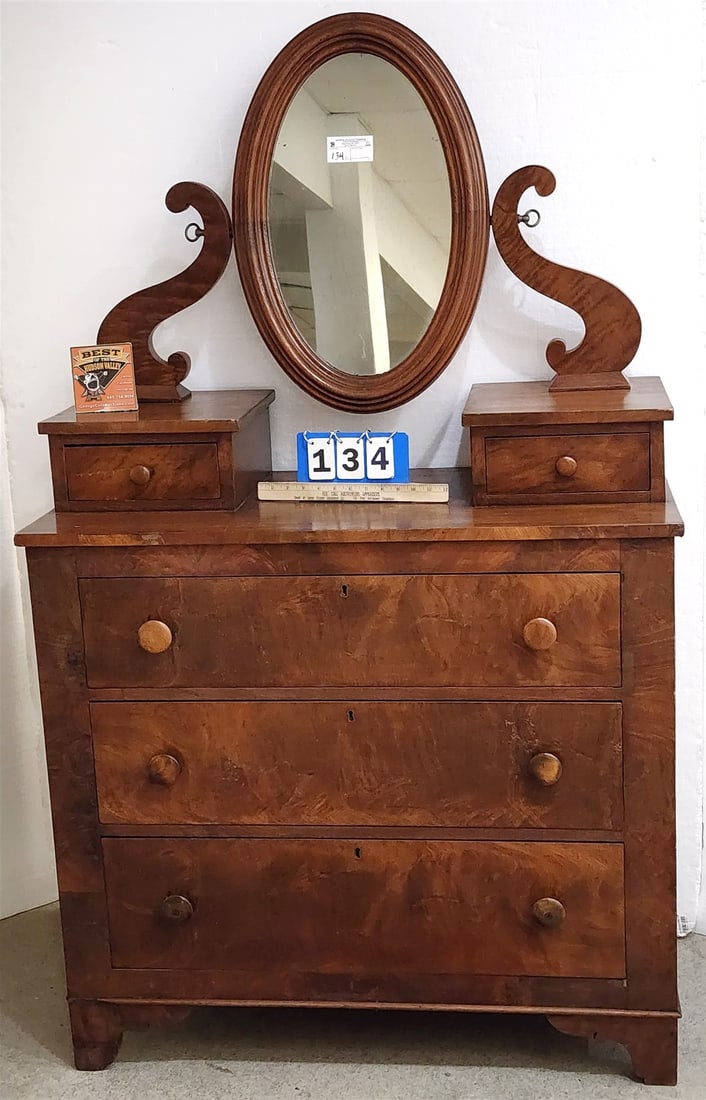 Empire Mahog 5 Drawer Dresser 63"H X 37 3/4"W X 17 1/2"D: Empire Mahog 5 Drawer Dresser 63"H X 37 3/4"W X 17 1/2"D