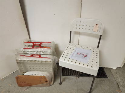 Lot 4 Mod Bx Anonima Castelli Italy Chairs 1 Is Missing 2 Legs: Lot 4 Mod Bx Anonima Castelli Italy Chairs 1 Is Missing 2 Legs