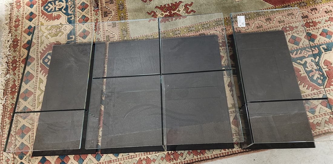 Cassina Max 3 Pc Glass Coffee Table 2- 9 1/4"H X 28 1/4"W X 14 1/4"D + 1- 9 1/4"H X 28 1/4"D (1 of 3)
