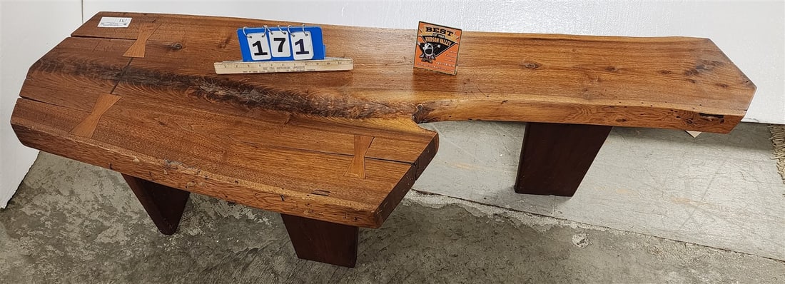 Wooden Slab Coffee Table 17"H X 62 1/2"L X 21 1/2"D (1 of 2)