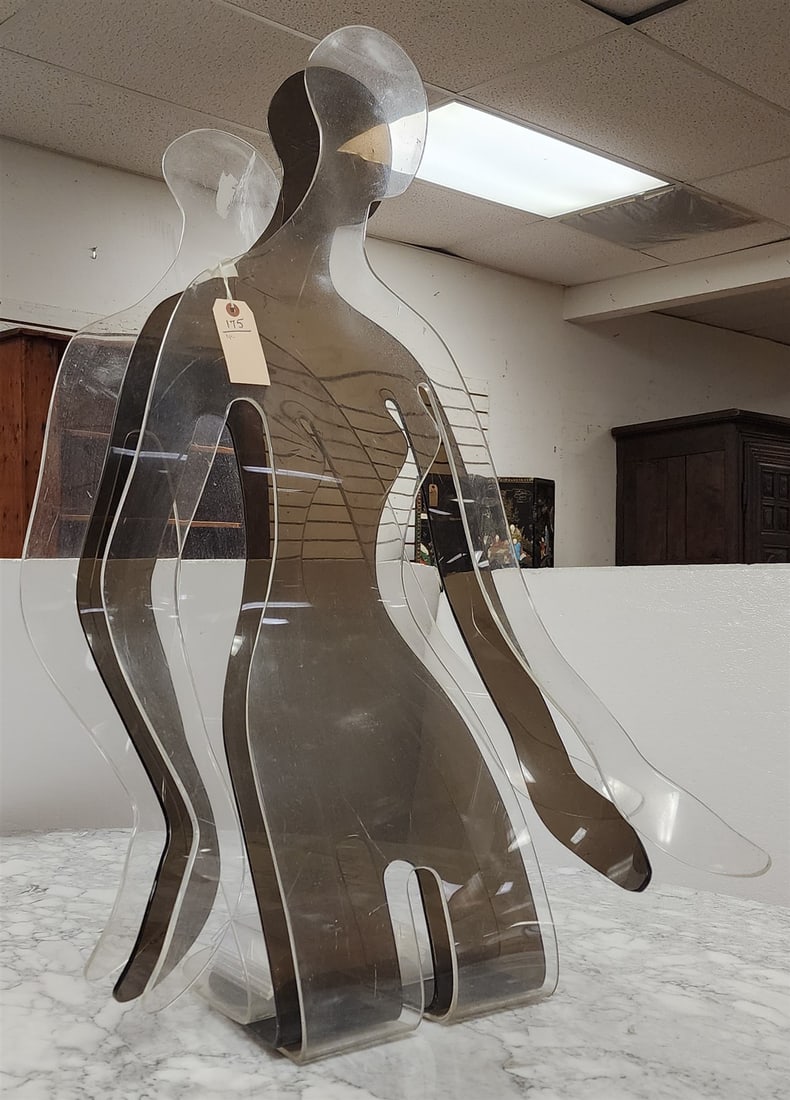 Lot 3 Plexiglass Figural Forms 44"H X 23"W X 15"D: Lot 3 Plexiglass Figural Forms 44"H X 23"W X 15"D