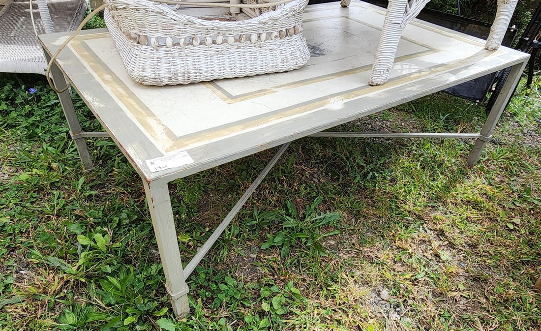 Ptd Metal Coffee Table 18"H X 31 1/2"W X 51"L (1 of 2)