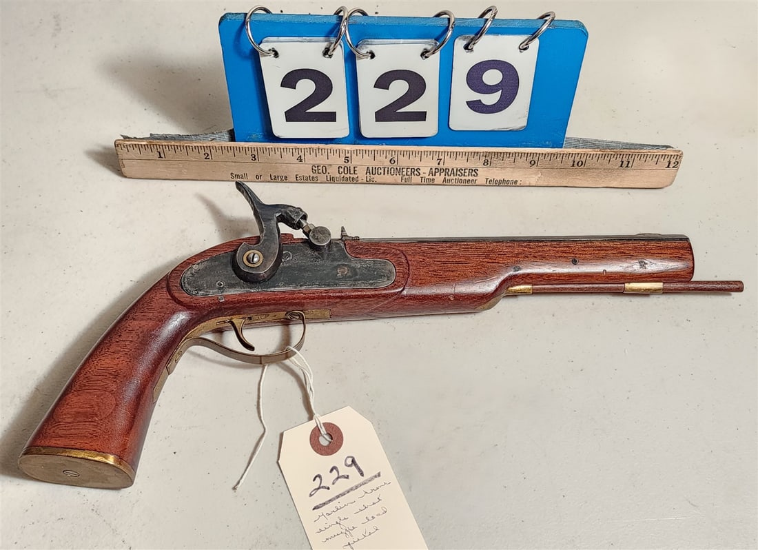 Marlin Arms single shot muzzle load pistol - READ DESCRIPTION!: Marlin Arms single shot muzzle load pistol This Lot Requires A Background Check, There is a Charge for the background check and other important information as listed below. The successful bidder on th