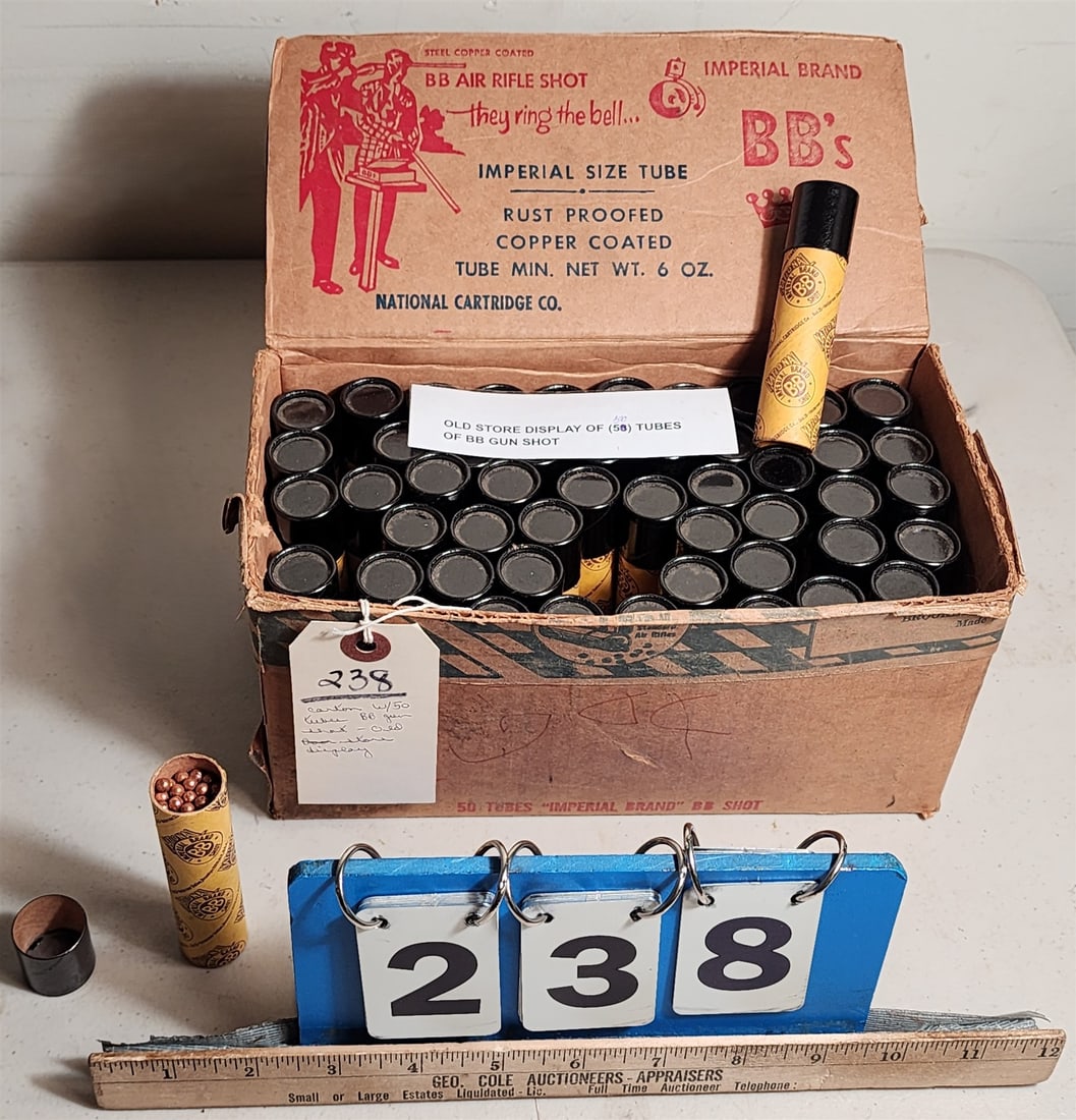 Carton W/50 Tubes BB Gun Shot- Old Store Display: Carton W/50 Tubes BB Gun Shot- Old Store Display