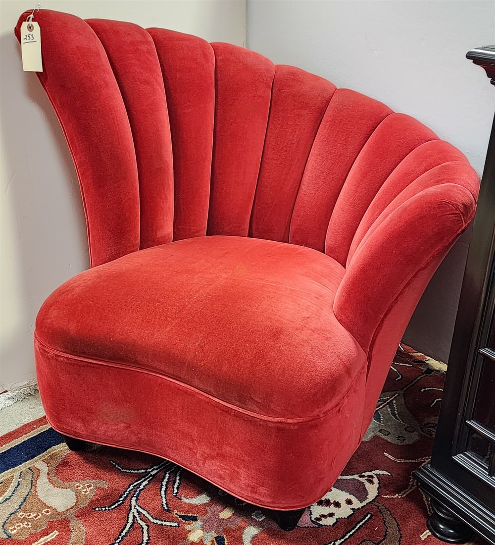 Uphols Fan Back Chair 36 1/2"H X 39"W X 22"D: Uphols Fan Back Chair 36 1/2"H X 39"W X 22"D
