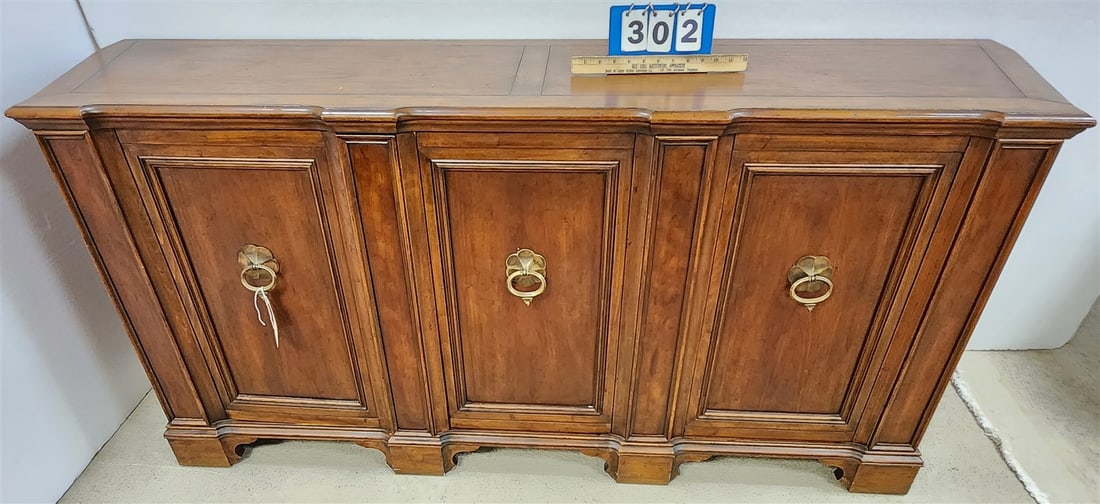 Baker Furn Cherry 3 Door Credenza 32 1/2"H X 6'W X 19"D: Baker Furn Cherry 3 Door Credenza 32 1/2"H X 6'W X 19"D