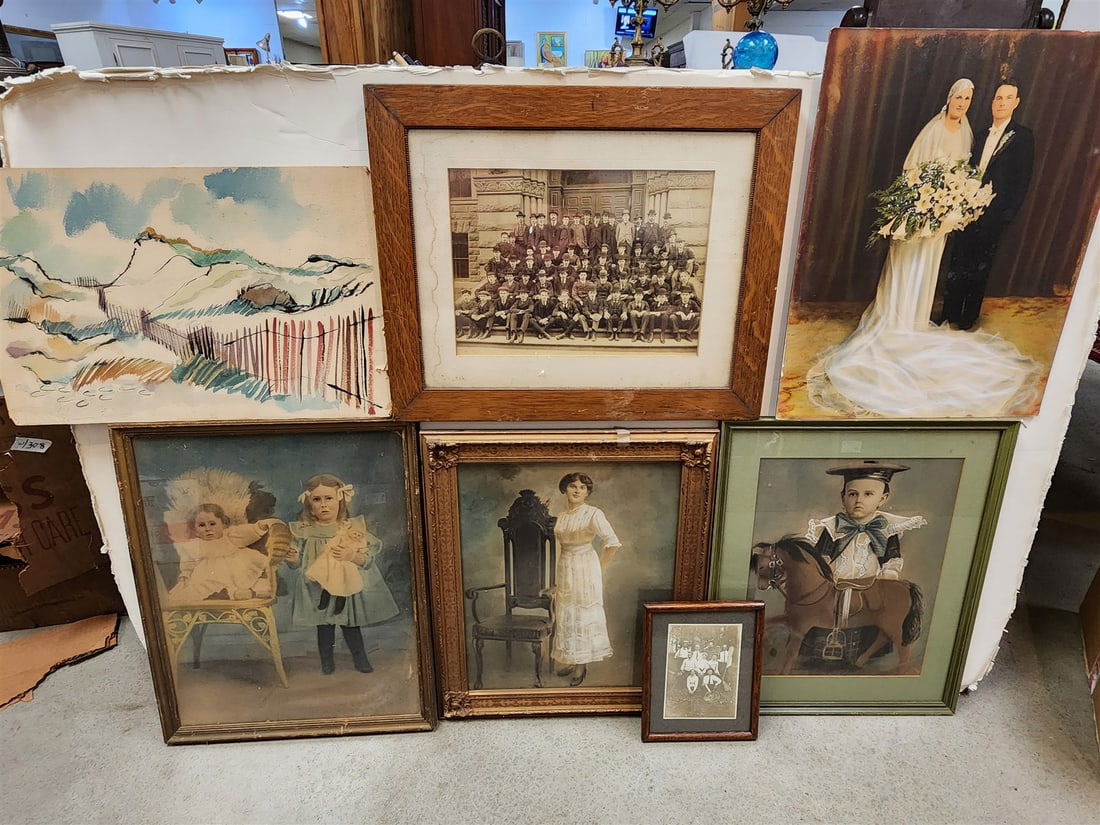 Bx Framed Artwork Vintage Hand Tinted Photos 16" X 12", 16 1/2" X 13 1/2", 19 1/2" X 15 1/2" + 20" X (1 of 6)