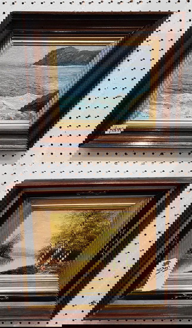 LOT 2 Framed O/C Landscape Sgnd In Vict Frames 8" + 10" W/ Frame 15" X 17" + O/B Seascape Sgnd Theo (1 of 6)