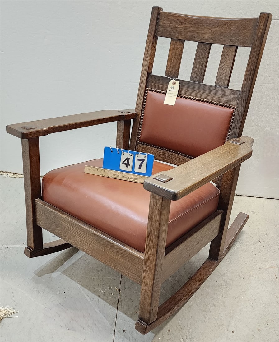 Vintage Stickley Bros Mission Oak Rocker 35"H X 27 1/2"W X 20"D (1 of 6)