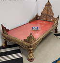 Thai Giltwood Carved Bed 48 1/2"H, X 41"W X 77"L