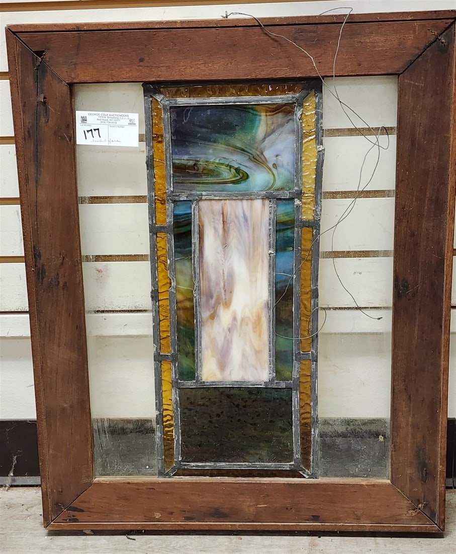 Leaded Glass Panel 25" X 20": Leaded Glass Panel 25" X 20"