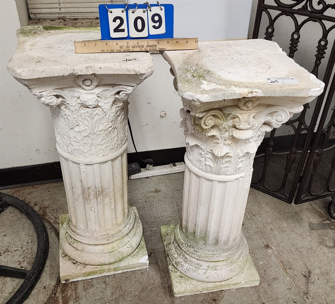 Pr Plaster Pedestals 29"H X 13"Sq (1 of 3)