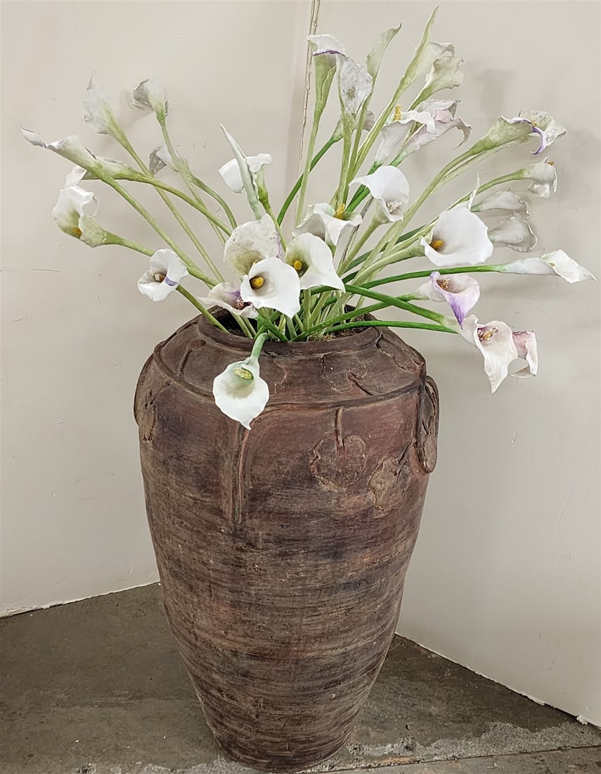 Terra Cotta Vase 34"H X 20" Diam: Terra Cotta Vase 34"H X 20" Diam
