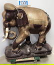 Indo Carved Elephant Sculpture 48"H X 52"L X 21"D