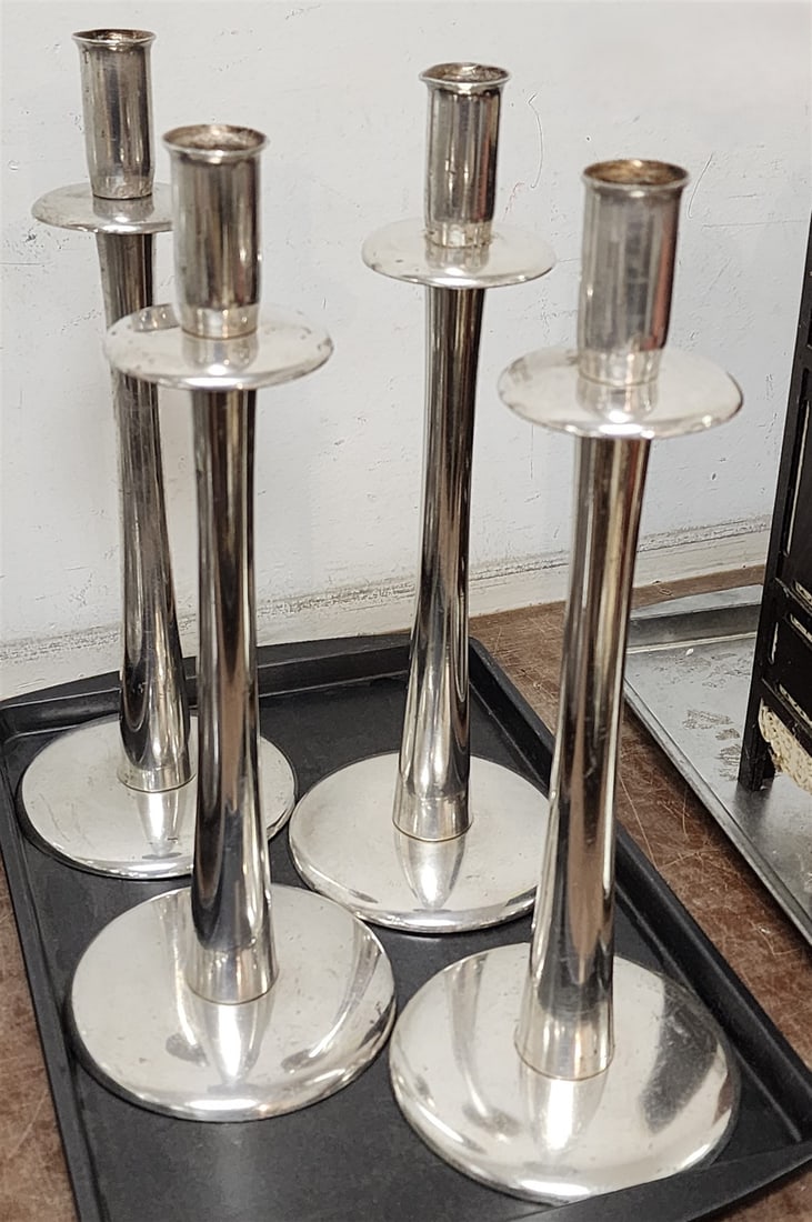 Tray 4 Sambonet Italy Metal Candlesticks 12 1/2": Tray 4 Sambonet Italy Metal Candlesticks 12 1/2"