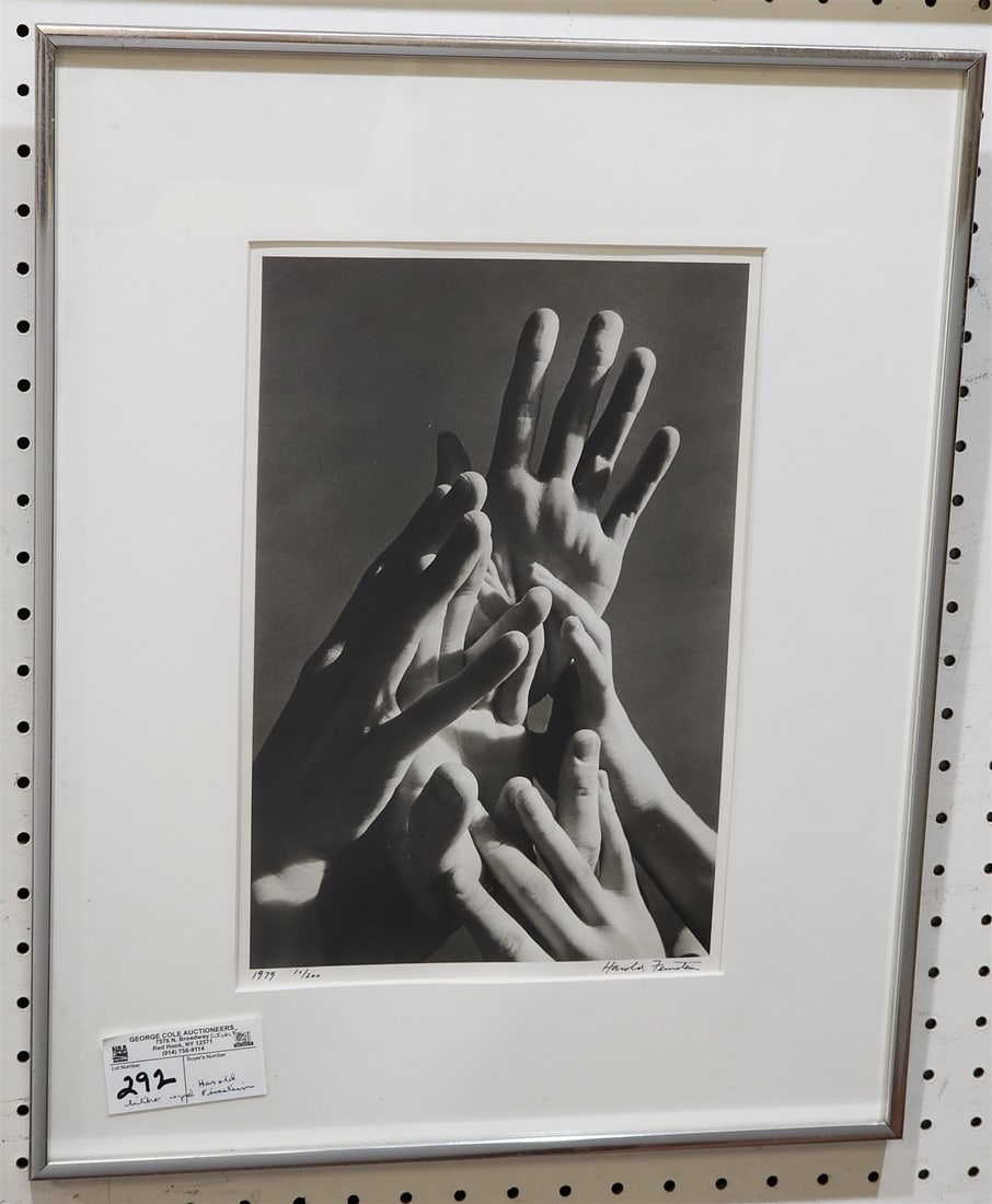 Framed Litho Hands Sgnd Harold Feinstein 1979 10/200 13 1/4" X 9" W/ Frame 20" X 16": Framed Litho Hands Sgnd Harold Feinstein 1979 10/200 13 1/4" X 9" W/ Frame 20" X 16"