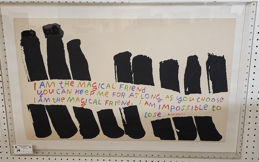 Framed Litho Pencil Sgnd Corita (Sister Mary Corita) E260 18 1/2" X 30 1/2" W/ Shadow Bx 23" x 35" (1 of 2)