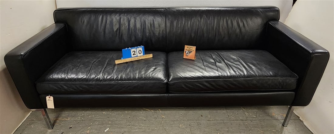 Design Withein Reach By Amer Leather Chrome Base Sofa 6'10"L X 30 1/2"H X 22"D (1 of 6)