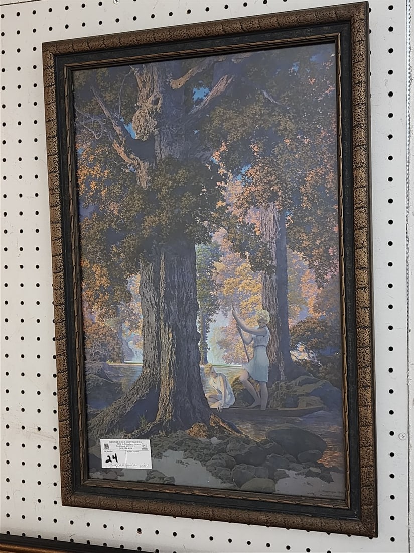 Vintage Framed Maxfield Parrish Print 21 1/2" X 13 1/2" W/frame24,5" x15,5" (1 of 4)
