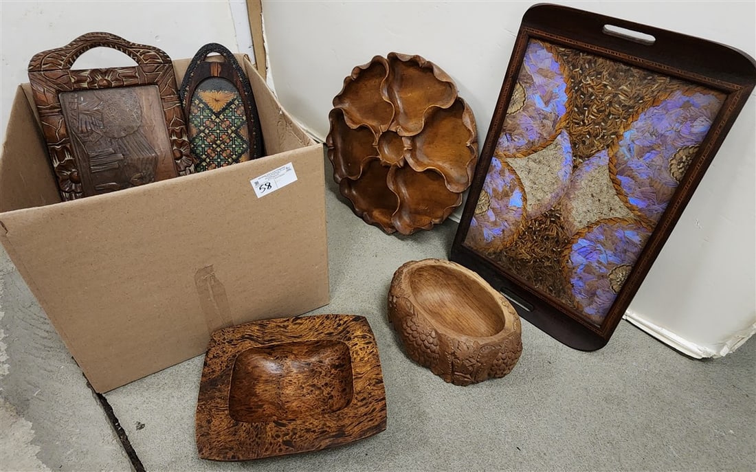Bx Mid Century Wooden Bowls + Trays: Bx Mid Century Wooden Bowls + Trays