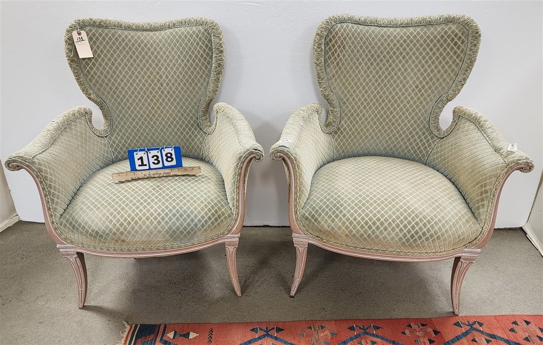 Pr 40's Decorator Chairs 36 1/2"H X 31"W X 20"D (1 of 4)