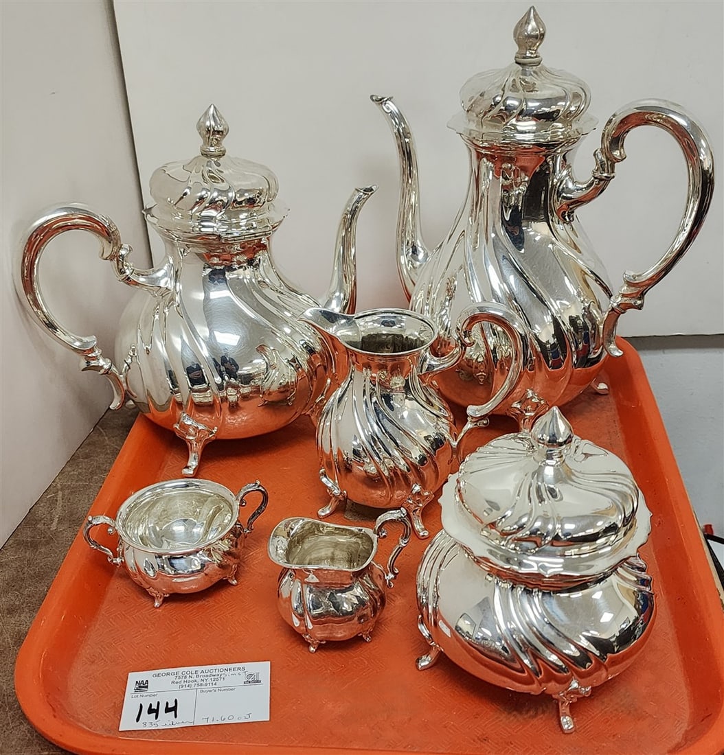 Tray 6 Pc 835 Silver Tea Set 71.60 Ozt (1 of 4)