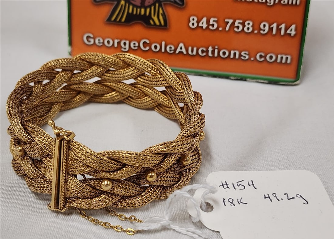 18K Braided Bracelet 49.2 g (1 of 8)