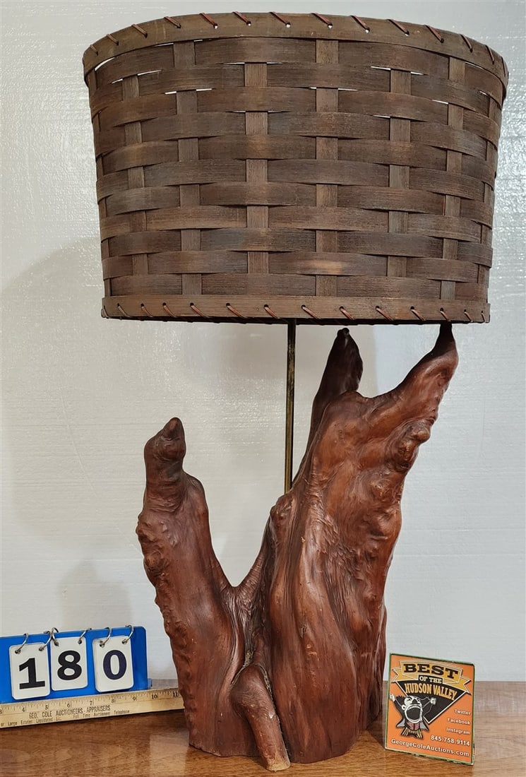 Mid Century Cypress Root Table Lamp 30" (1 of 3)