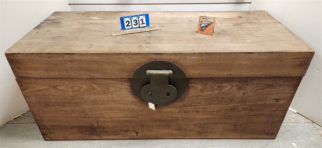 Chinese Teak Trunk 28'H X 64 1/2"W X 26 3/4"D (1 of 4)