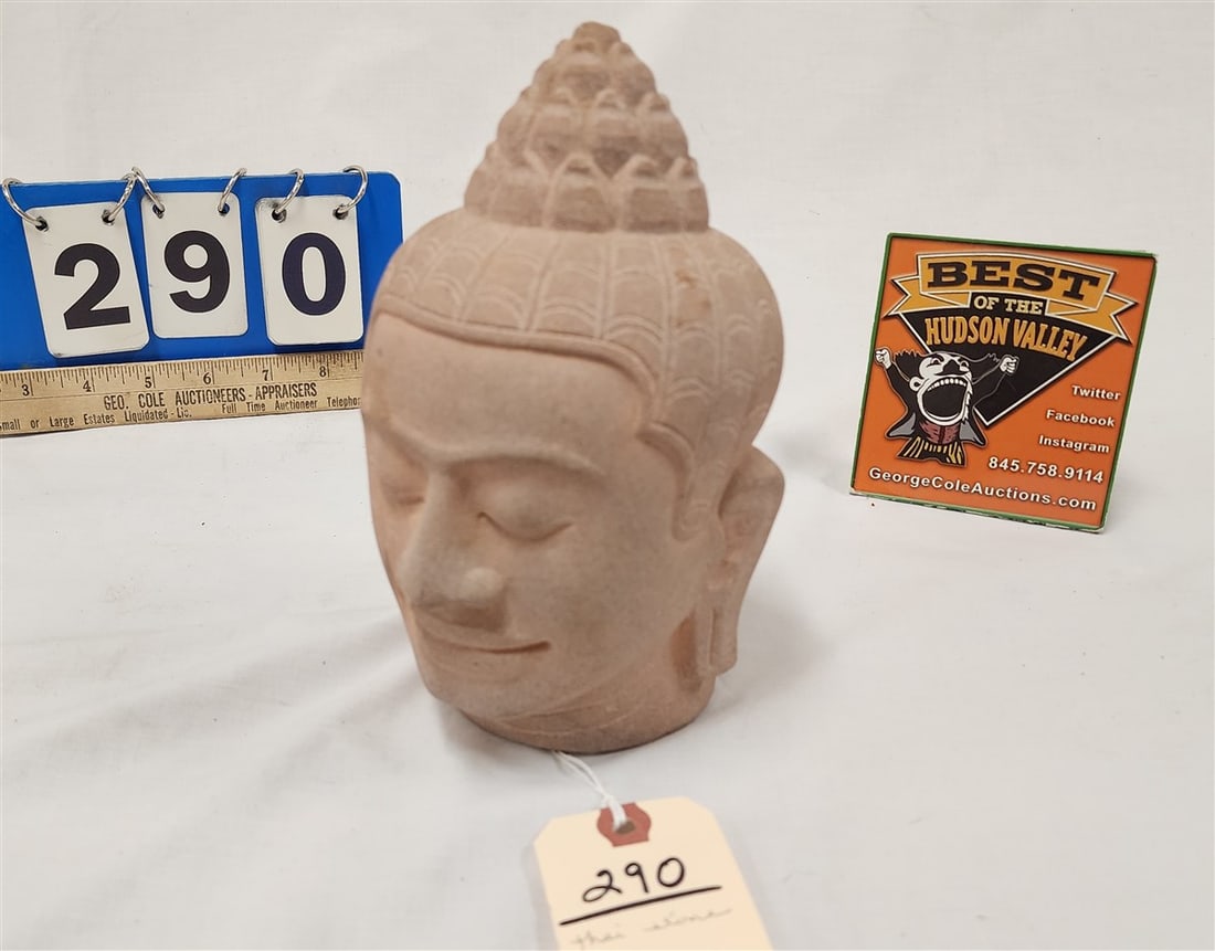 Carved Stone Thai Buddha Head 8" (1 of 2)