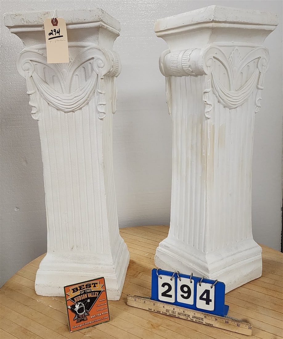 Pr. Cast Plaster Pedestals 28"H X 9" sq. (1 of 2)