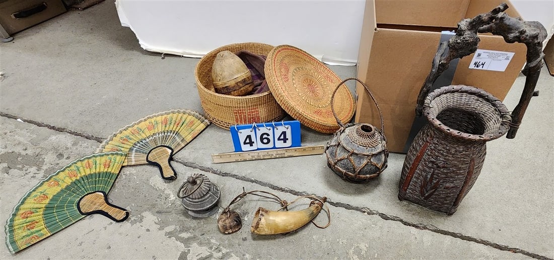Bx Asian Baskets, Fans, Hide Container: Bx Asian Baskets, Fans, Hide Container