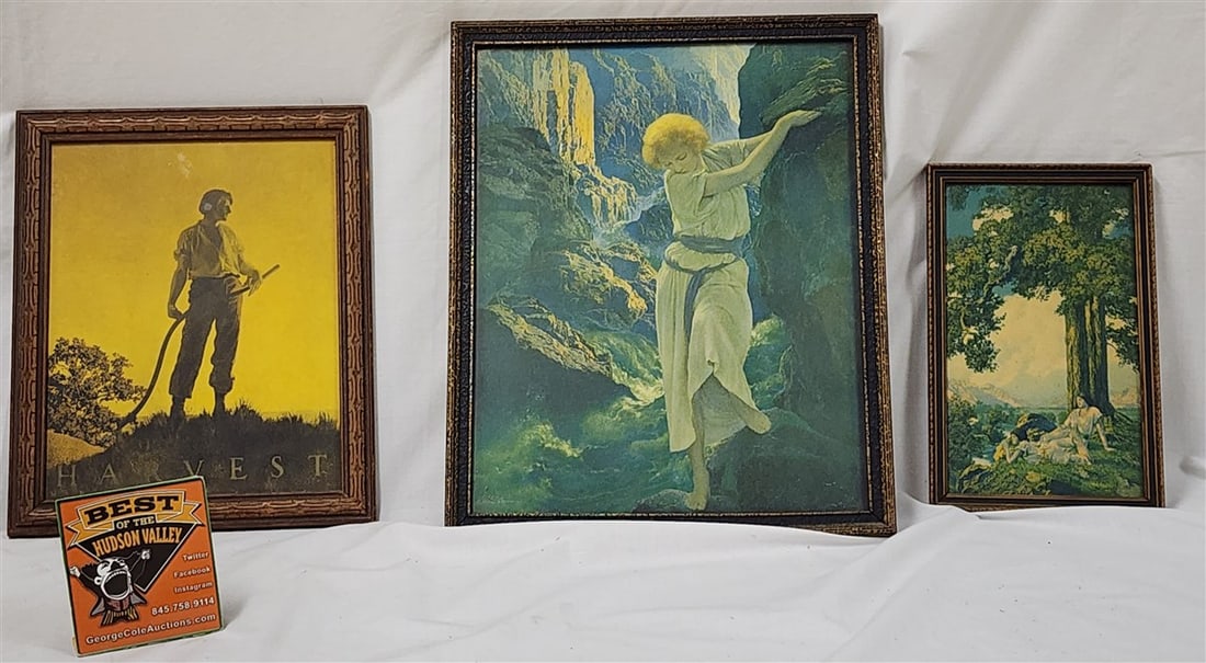 Bx 3 Framed Maxfield Parrish Prints-The Canyon 14 3/4" X 11 1/2", Hilltop 9 3/4" X 5 3/4" + Harvest: Bx 3 Framed Maxfield Parrish Prints-The Canyon 14 3/4" X 11 1/2", Hilltop 9 3/4" X 5 3/4" + Harvest 11" X 8 1/2"
