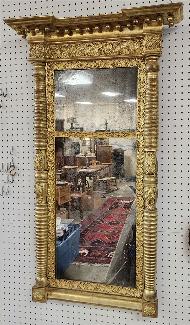 Empire Gilt Wood Framed 2 Part Mirror 45"H X 261/2"W X 5"D (1 of 5)