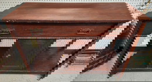 19th C Cherry Wash Stand 29"H X 42"W X 18"D