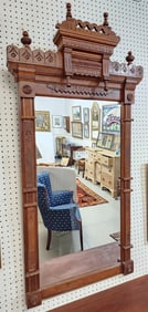 Vict Walnut Framed Mirror 54 1/2"H X 47"W